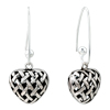 Heart Shape With Pattern Sterling Silver Earrings