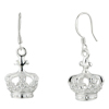 King  Crown  Dangle Sterling  Silver  Earrings
