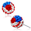 January April And September Birthstone Crystal Ball Stud Earrings