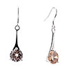 Brown Crystal Hanging Earrings