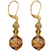 Amber Snow Globe Murano Glass Earrings