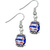 Round Blue And Red Millefiori Earrings
