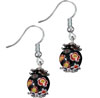 Round Black And Red Millefiori Earrings