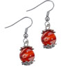 Round Red And White Millefiori Earrings