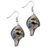 Lavender Purple Twist Leaf Murano Glass Earrings