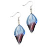 Blue And Purple Twist Leaf Murano Glass Earrings
