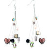 Purple Multi Dangle Murano Glass Earrings