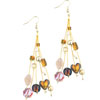Amber Heart Multi Dangle Murano Glass Earrings