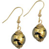 Gold Plated Round Murano Glass Earrings
