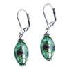  Murano Glass - Sea Green Oval Hinged Earrings