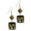 Black Square Murano Glass Earrings