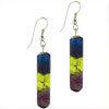 Blue Yellow And Red Cylinder Murano Glass Earrings