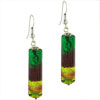 Dangle Green Red And Yellow Murano Glass Earrings