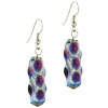 Dangle Purple Spotted Silver Foil Murano Glass Earrings