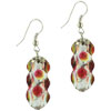 Green Purple Spotted Silver Foil Murano Glass Earrings