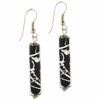 Dangle Black And Silver Murano Glass Earrings