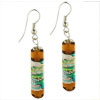 Dangle Champagne Orange Turquoise Streaked Earrings