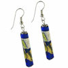 Dangle Blue With Flowers Murano Glass Earrings