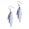 White And Pale Blue  Mother  Of Pearl Leaf Earring