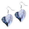Silver And Black Mother Of Pearl Heart Earring