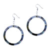 Pale Blue Mother Of Pearl Hoop  Earring 