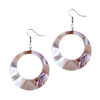 Bean Red Mother Of Pearl Circle  Earring 