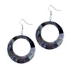 Dark Blue Mother Of Pearl Circle Earring