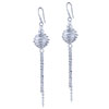 Dangling  Silver  Wrapped  Ball   Earrings 