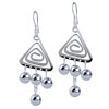 Dangling Triangle And Ball  Earrings 