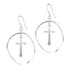  Hoop  And Cross Silver Earrings