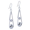 Dangling Matte  Ball  And Glossy  Ball  Earrings