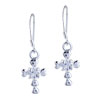 Crystal Heart Pattern Cross Earrings