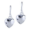  Silver  Love Heart Earrings