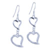 Linked Glossy Heart And Matte Heart Earrings