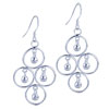  Hoop  And Dangling Ball Chandelier Earrings