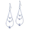 Three Dangling Matte Ball Earrings