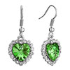 Heart With Clear Detailed Crystal And August Birthstone Peridot Austrian C...