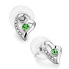 Heart With Clear Crystal And August Birthstone Peridot Austrian Crystal Ro...