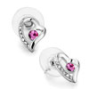 Heart With Clear Crystal And October Birthstone Rose Austrian Crystal Roun...