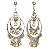 Silver  Chandelier  With White Drop Resin Earrings