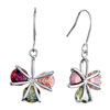 Silver Tone Flower With Indian Red And Light Peach And Olivine Rhinestone ...