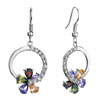 Ring With Colorful Rhinestone Crystal Flower And Half With Clear Detailed ...