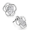 April Birthstone Clear Crystal Round Embedded In Silver Tone Outline Flowe...