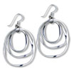 Circle In Circle 925  Sterling   Silver  Earrings