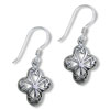 Flower Cross 925 Sterling Silver Earrings