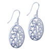 Hollow Plum Blossom Ellipes 925 Sterling Silver Earrings