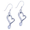  Heart  Shaped 925  Sterling   Silver  Earrings