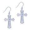 Dangle Cross 925 Sterling Silver Earrings