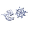 Anchor And Rudder 925 Sterling Silver Earrings