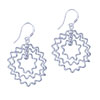 Wave Line Circle 925 Sterling Silver Earrings